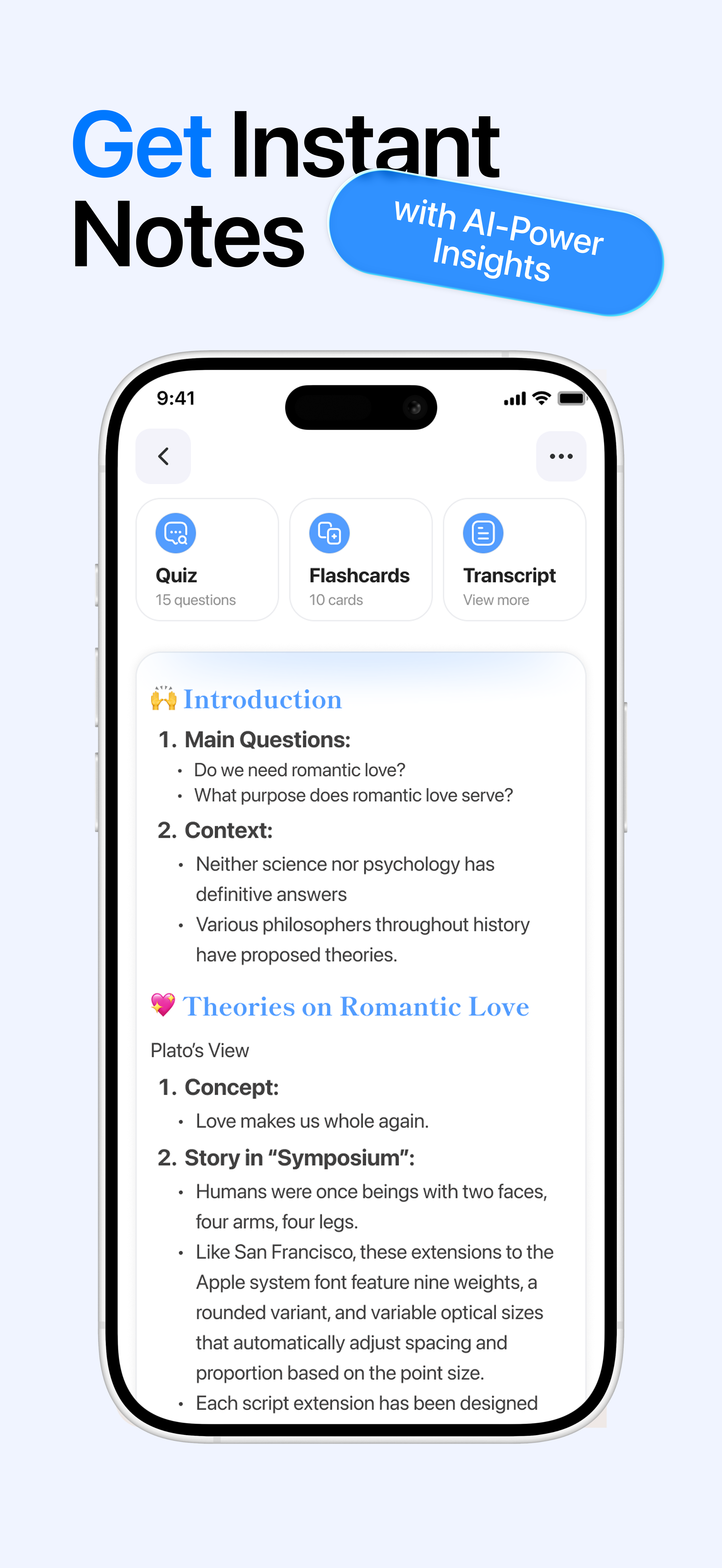 Mino generating AI-powered instant notes